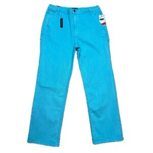AFRM FEZ High Rise Wide‎ Leg Jeans Aqua Blue Women's Size 31 New With Tags